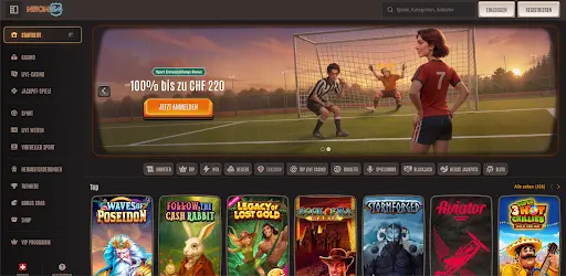 Neon54 Sport Ersteinzahlungsbonus 100% bis zu CHF 220 – Startseite mit Slots.
